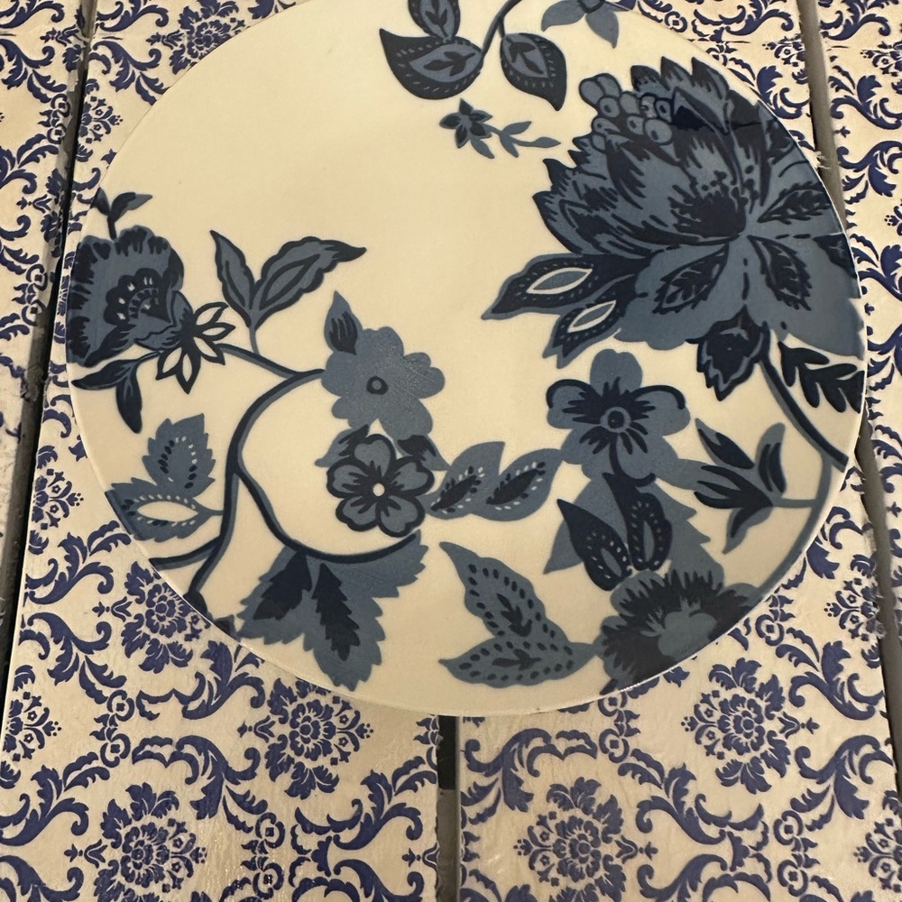 Royal Norfolk Blue Flowers Dinner Plates Set of 6 NEW Floral Pattern